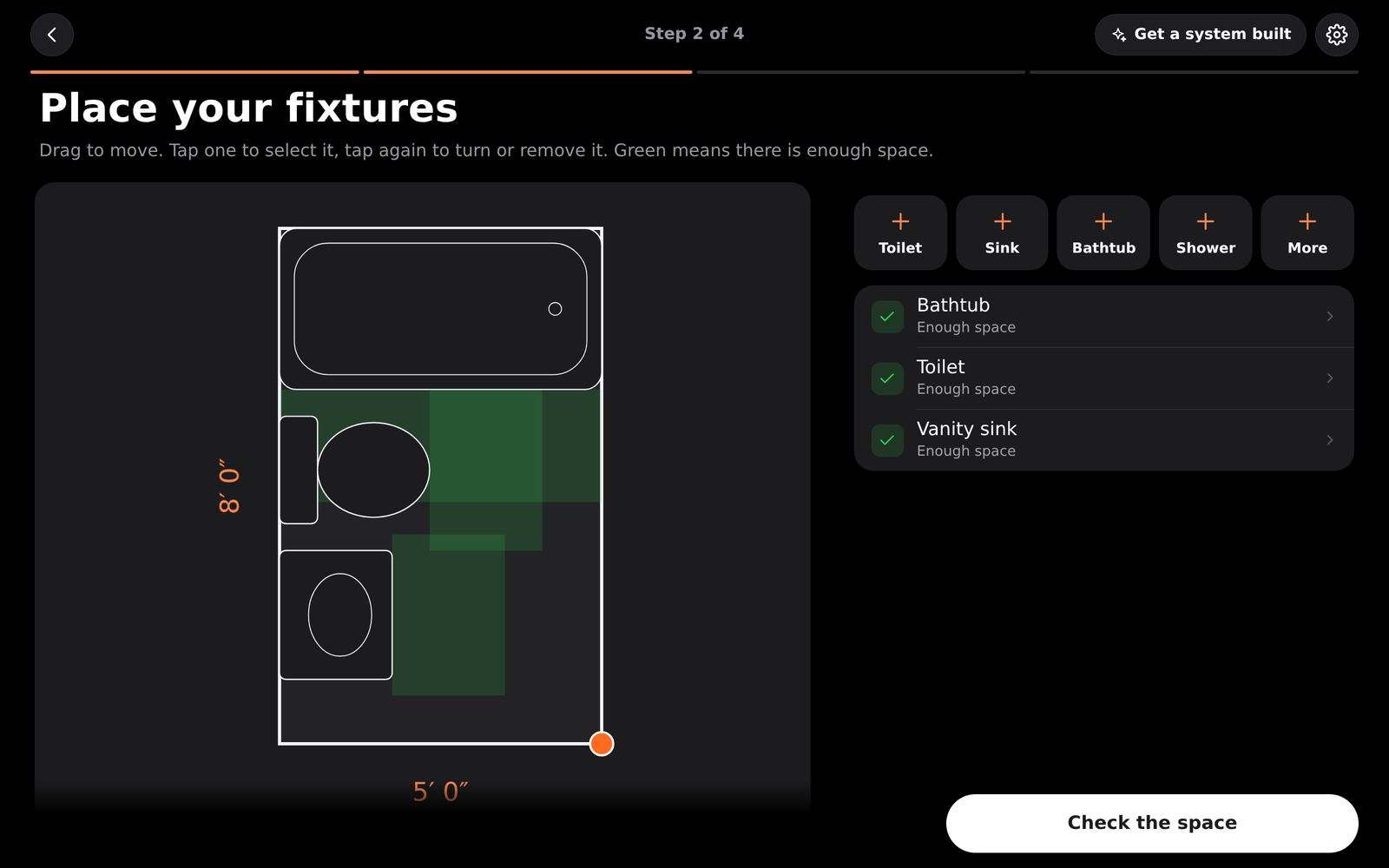 Placing fixtures.