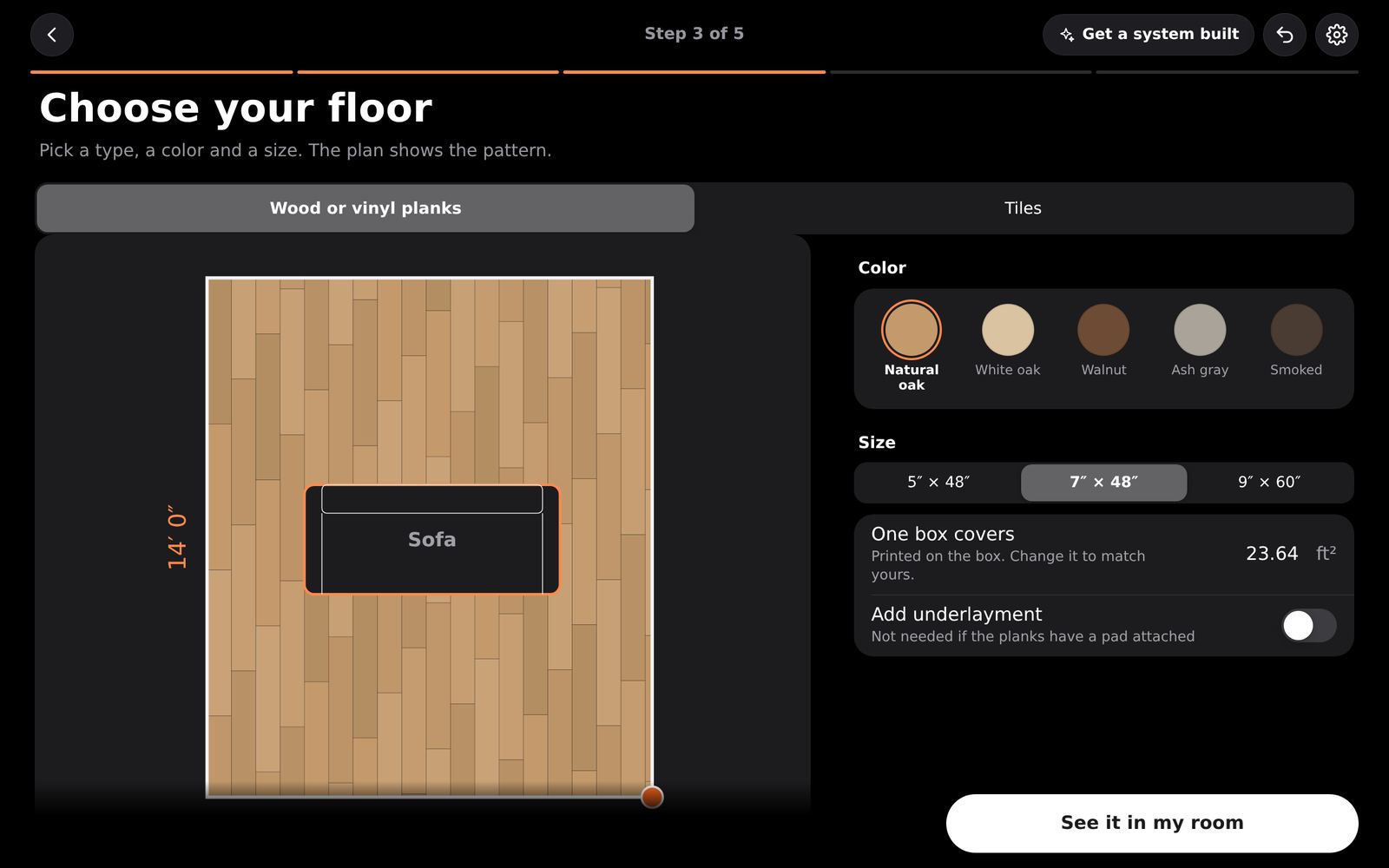 Choosing a floor.