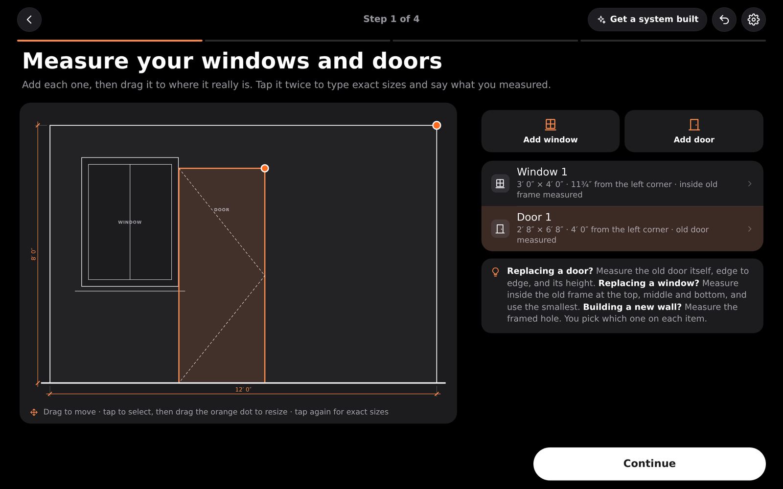 A window and a door added.